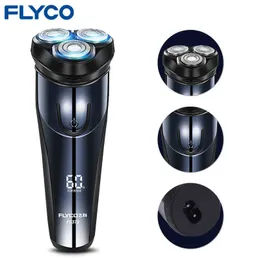 Flyco Electric Razor Shaving Machine Trimmer Barber Safety Beard Tvättbar Hår Remover Electrique Homme FS373 Rakapparat för män P0817