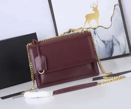 Luxury Designer Handbags Sunset Crossbody Bags 5 Colors Genuine Leather Chain Women Purses Tote Clutch Bag Toothpick Shoulder Handbag