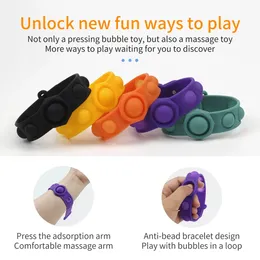 Fidget reliver stress leksaker armband hand tryck det bubbla antistress vuxen barn sensory gåva leksak för att lindra autism