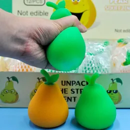 Frukt päron anti stress boll rolig gadget ventil dekompression leksaker stress autism humör lättnad hand handled squeeze kid leksak