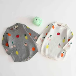 Autumn Winter Baby Girl Fruits Printing Rompers Long Sleeves born 210429