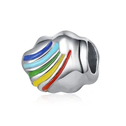 Passend für Pandora-Sterlingsilber-Armband, 20 Stück, Regenbogen-Wolken-Emaille-Perlen, Abstandshalter-Charms für europäische Schlangen-Charm-Kette, Mode-DIY-Schmuck im Großhandel