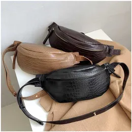 Jin Mantang Kobiety Bag Ramię Torba Skóra Alligator Zipper Waist Pack Moda Travel Phone Studka 211006