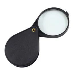 Handheld Powiększający Mikroskop Szkło Składane 5x 60mm Przenośne Składane Retro Moda Lupa Biżuteria Black Eye Lupa Obiektyw Mini