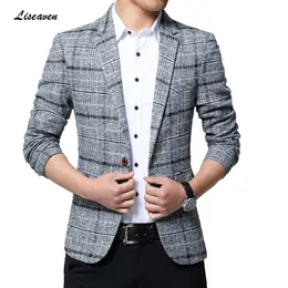 Liseaven Blazers Mężczyźni Kurtki Przyjazd Mężczyzna Blazers Plus Rozmiar 5xl Slim Fit Coat Menss Blazer Jacket Men 211013