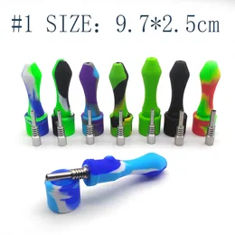 Hookah Silicone Nectar Collector kit with Titanium Quartz Tips Concentrate mini tobacco pipes for oil rig glass bong