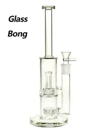 Glass Hookah Bongs Pipes Rig (22+44) MM Höjd: 14 tum Strig med 19mm Glass Bowl 500G/PC för GB040