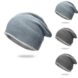 Beanie/Skull Caps 25# Tinta unita Outdoor Hat All-match Hedging Cap Plus Velvet Warm Cold Knitted Pile Protezione solare Cotton Cute Berretti