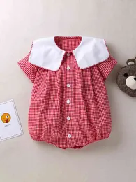 Baby Gingham Sailor Collar Bodysuit SHE