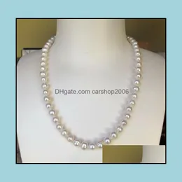 Beaded Neckor Pendants Jewelry 7-8mm Barock White Natural Pearl Necklace 22Inch Bridal Choker Gift Drop Delivery 2021 Poger