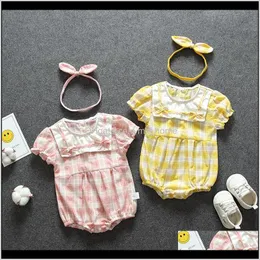 Kläder Baby Kids Maternity Drop Leverans 2021 Första födelsedagen på den födda kommer att se Bodysuit Chess Set Bandana Suit för Baby Girls Childhood