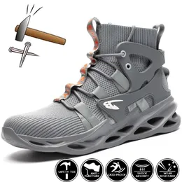 Work Boots Indestructible Safety Boots Men Steel Toe Shoe Puncture-Proof Work Sneakers Adult Work-Shoes