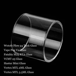 Ersättning Pyrex glasrör för Wotofo Flow 24 Pen V2 dödlighet M25 RTA VCMT 25 Hastur Mini Vertex MTL 2 ml 3,5 ml tank
