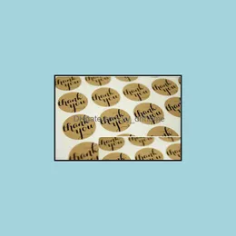 Gift Wrap Event & Party Supplies Festive Home Garden Thank You Typeface Brown Kraft Stickers For Envelopes Card Bag Sealing Sticker Drop Del