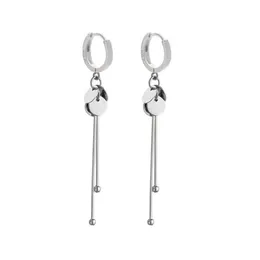 2021 Fashion Silver Color Round Hoop Earrings For Women Long Tassel Earring Jewelry Gifts