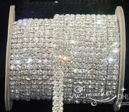 Свадебный ювелирные изделия 2 ряд SS16 Crystal Crystal Rhinestone Trims Close Chare Silver 10 дворов
