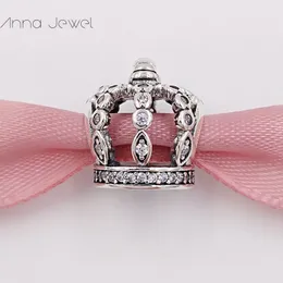 ciondoli per kit per la creazione di gioielli Corona pandora Set di bracciali in argento sterling 925 da donna braccialetto da sposa indiano catena collana con pendente di perline regali di san valentino 792058CZ