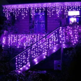 Waterproof Christmas Lights 5M Droop 0.4-0.6m Outdoor Icicle String Lights for Garden Mall Eaves Balcony Fence House Decoration D2.0