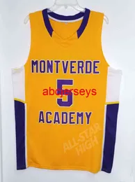 #5 RJ Barrett Montverde Academy High School 레트로 농구 저지 스티치 커스텀 이름 NCAA XS-6XL