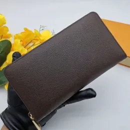 high quality Designers ZIPPY Zipper Wallet Women Coated Canvas Clutch Bag Credit Card Holder Flower Men Brand Coin Purse Daily Storage Long Wallets With Orange box