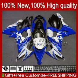 Body Kit For KAWASAKI NINJA White blue ZX1000 C 1000CC ZX1000C 08-10 Bodywork 56No.142 ZX 10R ZX10 10 R 1000 CC ZX-10R 2008 2009 2010 ZX10R 08 09 10 Motorcycle Fairing