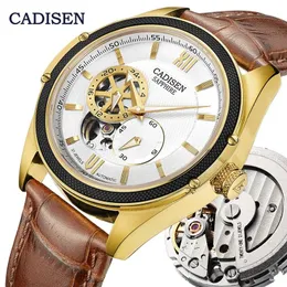 Wristwatches CADISEN Mechanical Automatic Watch Men Wrist Watches MIYOTA 82S7 Skeleton Tourbillon Clock Relogio Masculino