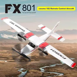 FX801 Flygplan 182 DIY RC Plane 2.4GHz 2CH EPP Craft Electric Glider Outdoor Fixed Wing Aircraft for Kids 220216
