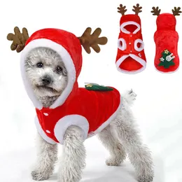 Odzież psa Boże Narodzenie Ubrania Małe Psy Santa Costume Dla Pug Chihuahua Pet Cat Odzież Kurtka Płaszcz Zwierzęta