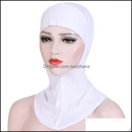 Beanie / SKL Caps hattar hattar, halsdukar Handskar Fashion Aessories Muslim Mini Hijab Cap Under Scarf Solid FL Bonnet Inner Islamic Turban Hat1 Dr