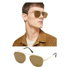 Mode män Pilot Polariserade Solglasögon UV400 56-18-145 Unisex Metal Halfrim Gradient Glasögon Lätta Kvinnor Glasögon