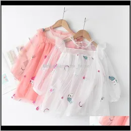 Vestidos bebê bebê crianças maternidade entrega entrega 2021 meninas de verão crianças cute bordado princesa net vestido criança roupas yplr9