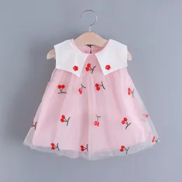 Kız Elbiseleri Kızlar için Junior Nedime Boyutu 7 - 16 Kolsuz Bebek Floral Meyve Toddler Tül Elbise Nakış Prenses Kızlar Kızlar