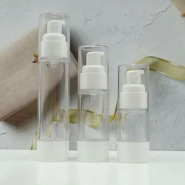 10 SZTUK 15 ml 30 ml 50 ml Plastikowa Butelka Refillable Transparent Airless Pompy Perfumy butelka próżniowa