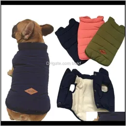Suprimentos de vestuário Home Garden Drop entrega 2021 Moda Cão Pug Bulldog Francês Produtos Filhote de cachorro Roupa de Pet Casaco de animal de estimação Inverno 20127 CRC7A