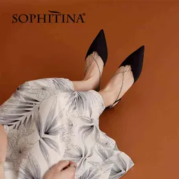 SOPHITINA femmes chaussures été plat bout pointu Dressing élégant Bling à la mode Slingback quotidien élégant sandales en soie FO296 210513