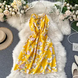 Bohemian beach Holiday Dress Sleeveless Sexy off Shoulder Children Summer Print mini vintage women vestidos 210420