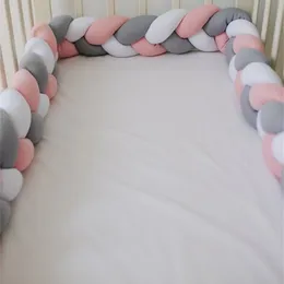 1M/2M/3M/4M Baby Crib Braided Bumper Proudlyzimbabwean Cot Bumper Knot Pillow Cushion Cot Protector Room Decor 211025