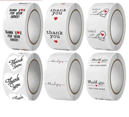 500 st / rulle runt tack för beställning av etiketter Klistermärke Store Gift White Label Stickers
