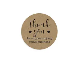 2021 Kraft Paper Tags Thank You for Supporting My Small Business Stickers Seal Labels DIY Christmas Gift Decoration Stickers 500pcs