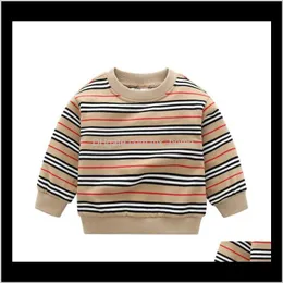 Abbigliamento Baby Maternity Drop Consegna 2021 Bambini a strisce Maglioni Primavera Autunno Ragazzi Autunno Maglia Pullover Bambini Felpa in cotone Bambini Bambini CA