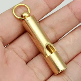 Referee Whistle Brass Portable Alarm School Supplies Outdoor Festive or Party Voice Maker Camping Hiking Tools Loud Emergency Metal Survival Whistles Kaychain