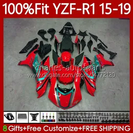 OEM-Verkleidungen für Yamaha YZF-R1, glänzend rot, YZF1000, YZF R 1 1000CC 15–19, Karosserie 104Nr