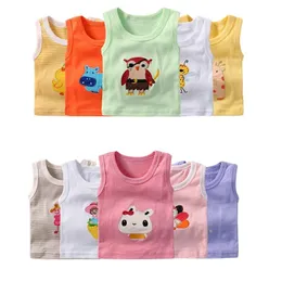 5 sztuk / paczka baby boy topy bez rękawów dziewcząt kamizelki zbiorniki noworodka podkreśla dziecięce koszulki bawełniane koszulki berbecia ubrania 210413