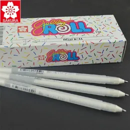 12 pz/lotto Sakura BIANCO Oro Gelly Roll A Base D'acqua 0.7 Mm XPGB #50 Penna Gel Made In Japan 210330