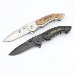 Browning-337 Tactical Folding Kniv Flipper Ebony Handle Flippers Camping Jakt Överlevnadsficka