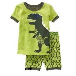 Digger Baby Boys Piżamy Garnitury Letnie Koszulki Spodnie Dzieci Ubrania Zestawy 100% Bawełna Dzieci Koszulki Nightdress Tee Shirts 210413