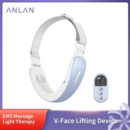 ANLAN V-Face-Lifting-Gerät, EMS-Massage, Doppelkinn, V-förmiges Rot/Blau-LED-Lichttherapie-Schlankheitslifting entfernen 220216