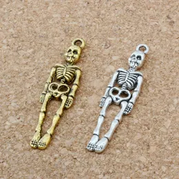 100pcs/ lot 50Pcs Halloween Skeleton Charms Scary Spooky Skull Pattern Pendant DIY Craft Handmade For Halloween Cosplay Party Decor A-167