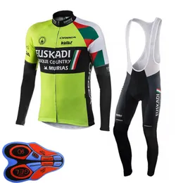 Euskadi Team Mens ciclismo Jersey salopette Tuta manica lunga mtb bicicletta Camicie bici da strada abbigliamento sportivo Ropa Ciclismo S21050611