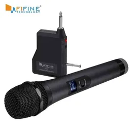 Microfones FIFINE UHF 20 -kanaler Handhållna dynamiska mikrofon Trådlöst mic -system för karaoke -huspartier över mixer PA -systemet etc. T220916